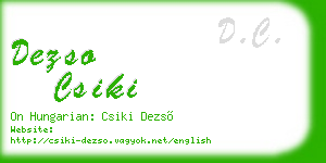dezso csiki business card